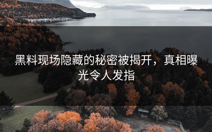 黑料现场隐藏的秘密被揭开，真相曝光令人发指