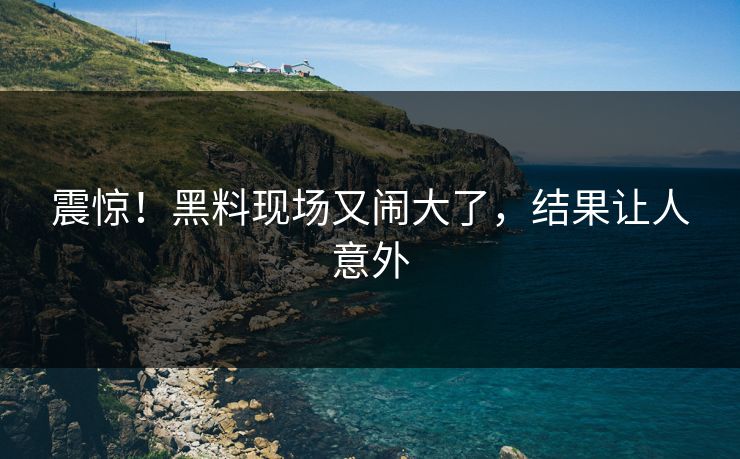 震惊！黑料现场又闹大了，结果让人意外