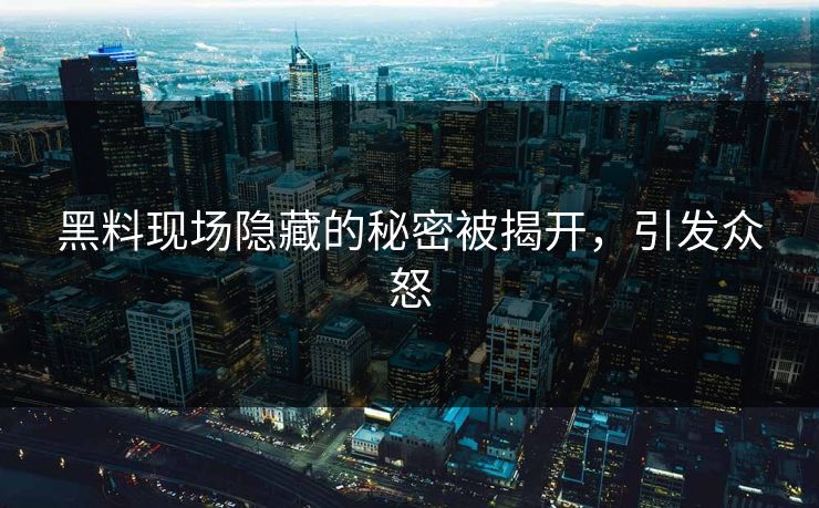黑料现场隐藏的秘密被揭开，引发众怒