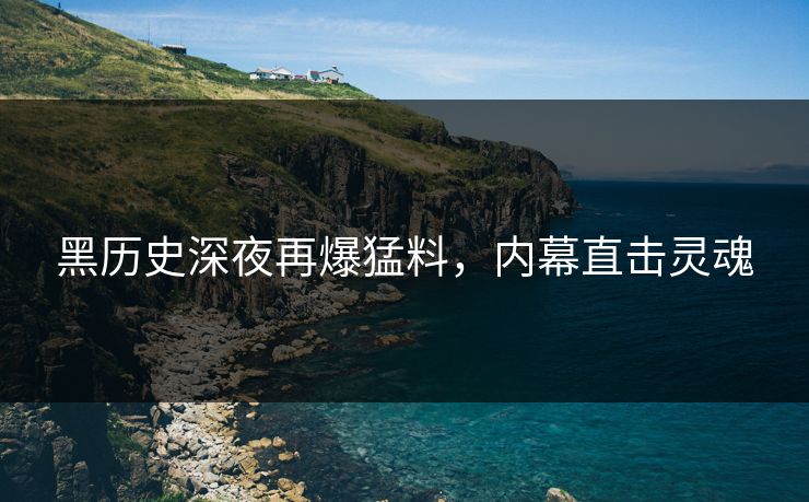 黑历史深夜再爆猛料，内幕直击灵魂