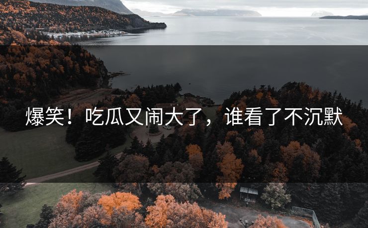 爆笑！吃瓜又闹大了，谁看了不沉默