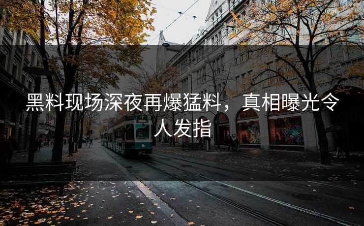 黑料现场深夜再爆猛料，真相曝光令人发指