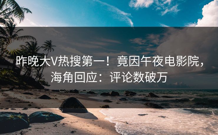 昨晚大V热搜第一！竟因午夜电影院，海角回应：评论数破万